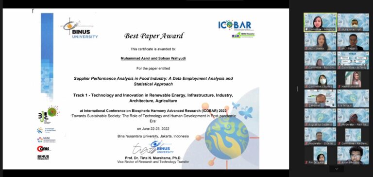 Best paper award – ICOBAR 2022